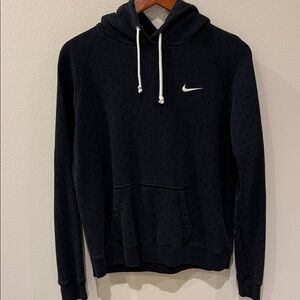 Nike Velvet Dot Black Hoodie with White Logo